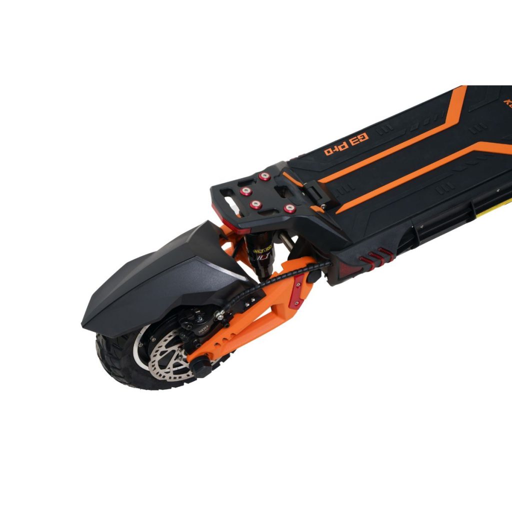 Kugoo Kirin G3 PRO je vybavená hydraulickými brzdami a hydraulickým tlmením na prednom aj zadnom kolese