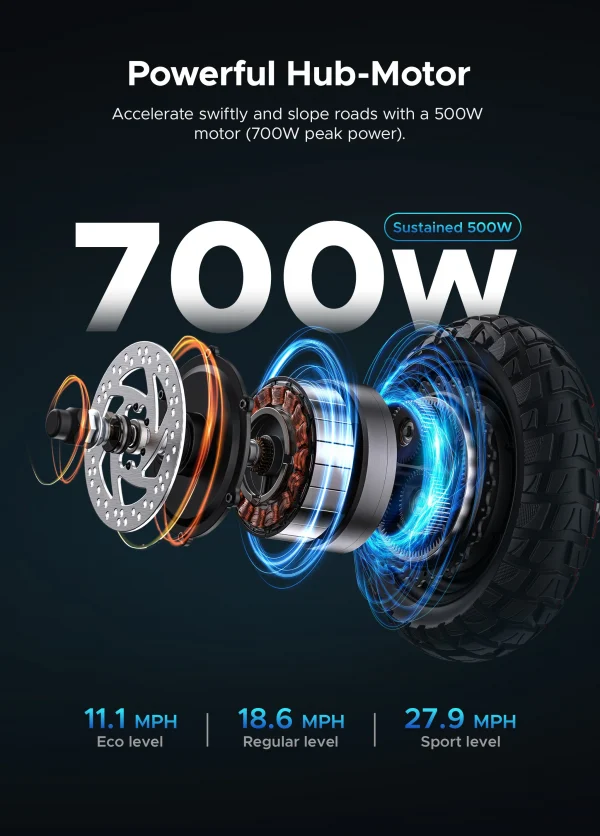 elektrická kolobežka ENGWE S6 disponuje motorom s výkonom až 700W